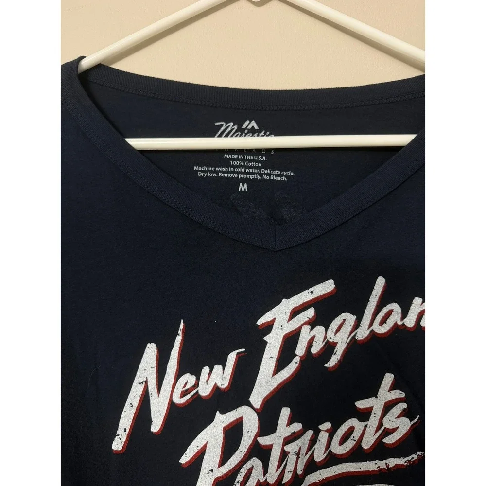 Majestic New England Patriots Drake Maye Women M Navy Crop Long Sleeve NWT